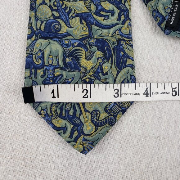 MC Escher Boxelder Tie Mosaic II Lithograph 1957 Silk Made in Italy Blue Green - Picture 4 of 5